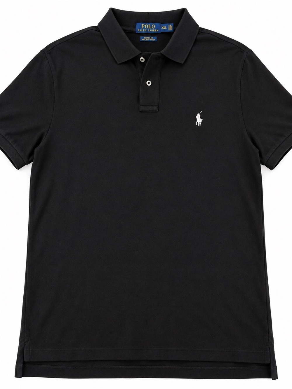 Ralph Lauren Black Short-Sleeve Polo with White Pony Logo